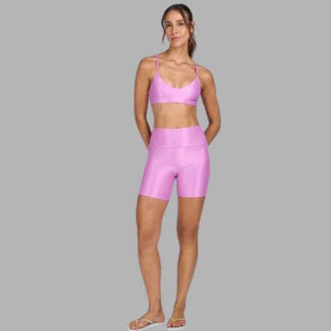 Bermuda Feminina Shine Alto Giro - Cor: Rosa
