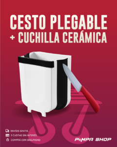 CESTO DE BASURA PLEGABLE + CUCHILLO CERÁMICO DE REGALO! - comprar online