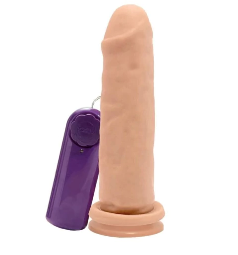 Pênis de Borracha Maciço com Vibrador Externo e Ventosa
