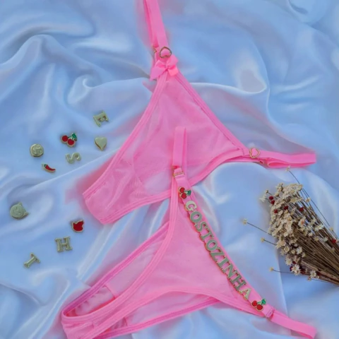 Calcinha Personalizada de Tule - Rosa