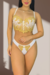 Conjunto Tule Bordado com Bojo Branco e Dourado na internet