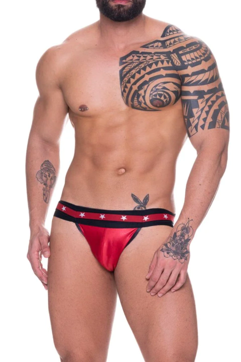 Jockstrap Cirre Vermelho com Elástico Duplo e Estrelas - comprar online