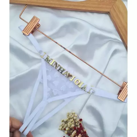 Calcinha Personalizada em Tule Bordado de Coração Aberta--Branco