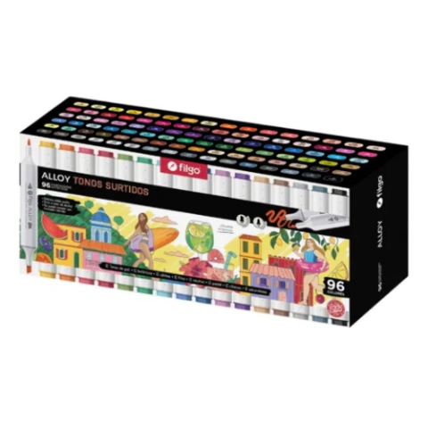 MARCADORES ALLOY DOBLE PUNTA FILGO X 96 - comprar online