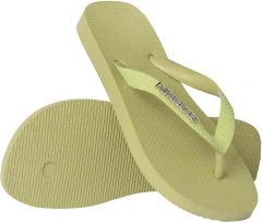 Chinelo Havainas Feminino Top Glitter Nas Correias Logo Havaianas Metalico Original