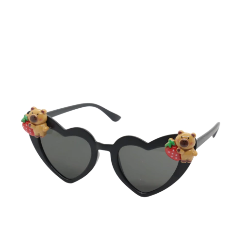 Anteojos de sol con diseño de corazón y oso capibara