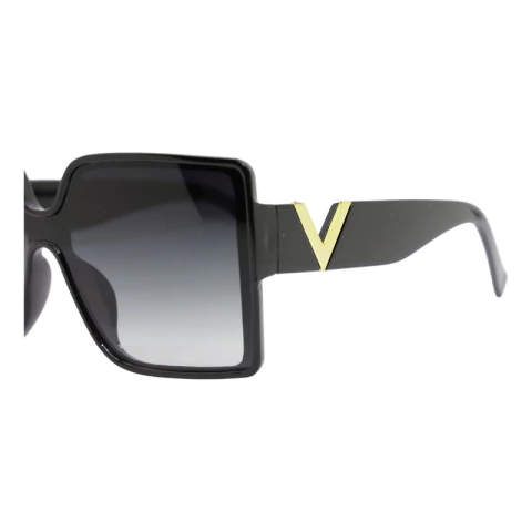 Anteojos Gafas Cuadradas Sol Negras Grandes Mujer