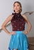 Blusa com Amarração no Pescoço Tropical Dots na internet
