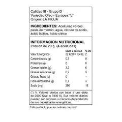 ACEITUNAS VERDES RELLENAS CON MORRÓN EN SALMUERA 1,5 KG en internet