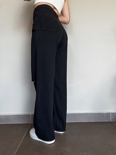 Calça Wide Black Destroyed - Leone Clothing Store