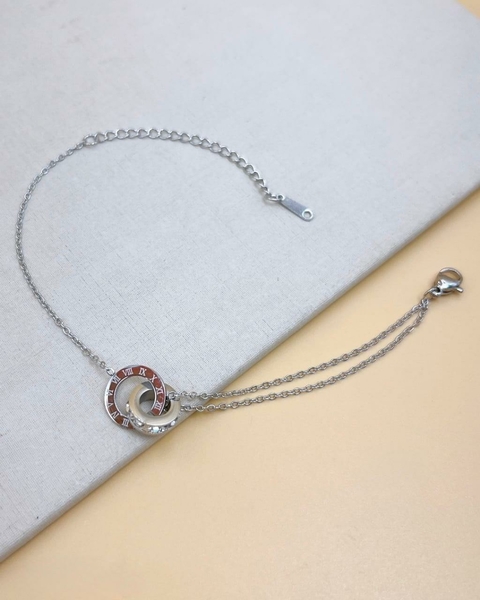 Pulseira Inspiração Círculos Entrelaçados no Aço