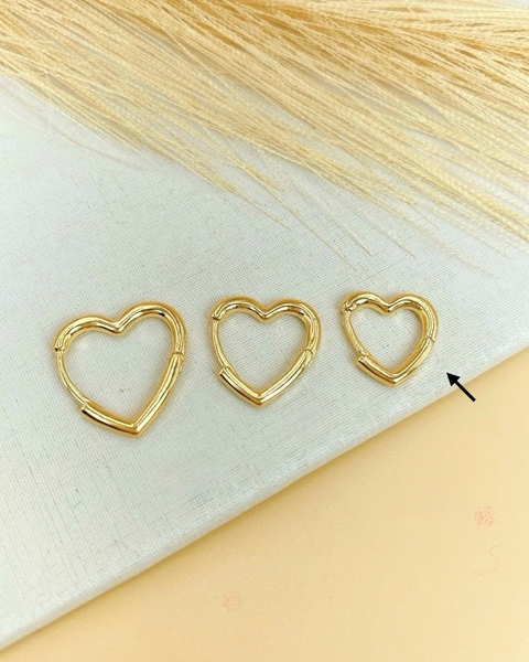 Brinco Argola Click Coração P Banhado a Ouro 18k