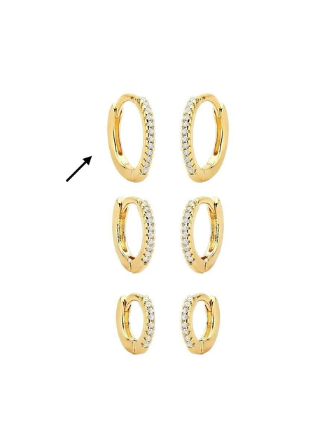 Brinco Argola Click com Cravejado G Banhado a Ouro 18k - comprar online