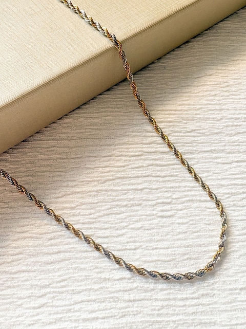 Colar Cordão Baiano Mix em Aço