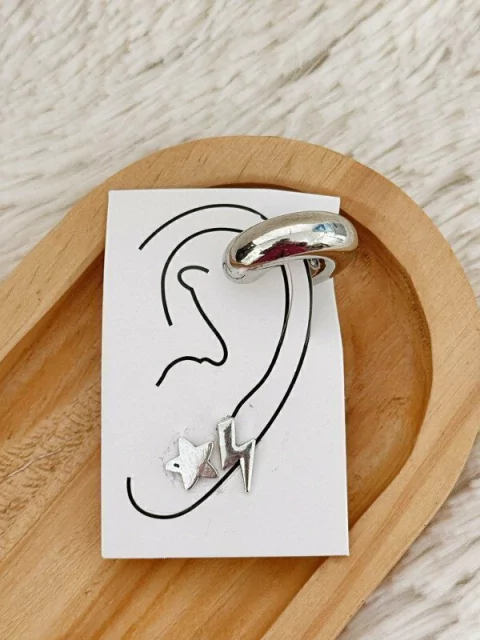 Set de aros de fiesta plateados 5 - comprar online