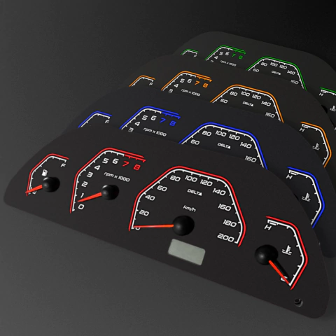 Acetato Painel de Instrumentos c/RPM - Fiat Uno/Palio/Siena - Modelo COLORIZADO QUADRADO - comprar online