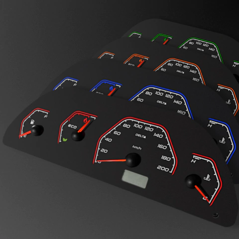 Acetato Painel de Instrumentos Economy - Fiat Uno/Palio/Siena/Fiorino - Modelo COLORIZADO QUADRADO - comprar online