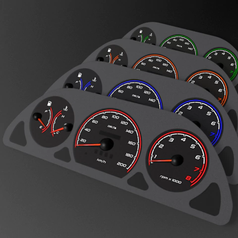 Acetato Painel de Instrumentos c/RPM (200km/h) - Fiat Palio/Siena - Modelo COLORIZADO - comprar online