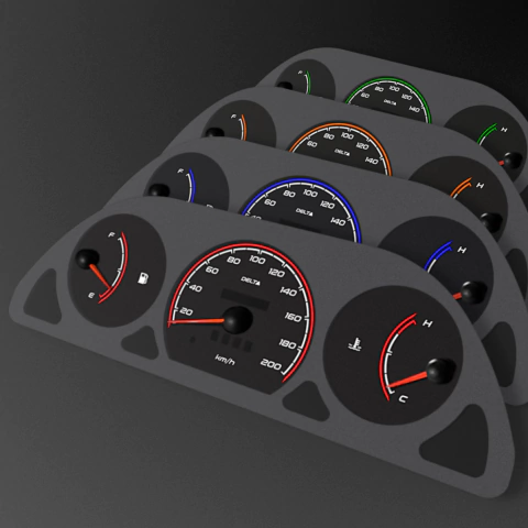 Acetato Painel de Instrumentos c/Temp. - Fiat Uno/Palio/Siena - Modelo COLORIZADO - comprar online