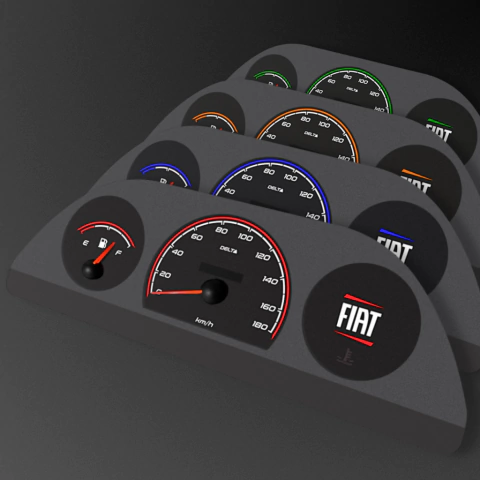 Acetato Painel de Instrumentos - Fiat Uno - Modelo COLORIZADO - comprar online