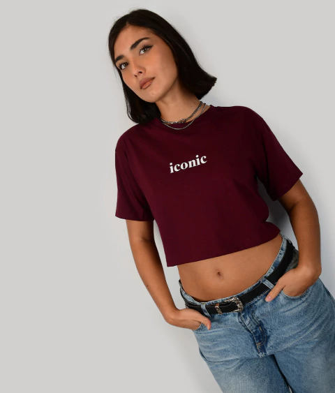 REMERA CROP ICONIC - Pola Nola