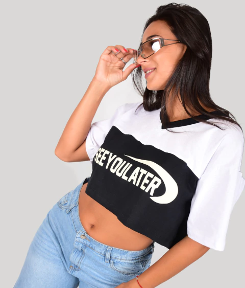 REMERA CROP SEE YOU LATER - comprar online