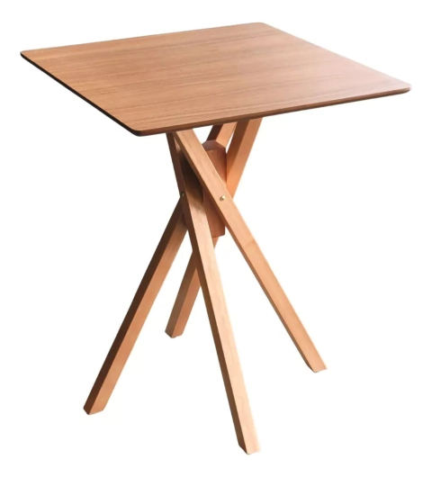 Mesa Quadrada de Madeira 80cm Freijó - June