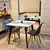 Mesa de Madeira Quadrada Especial 90cm Branco Pés Pretos - Dina na internet