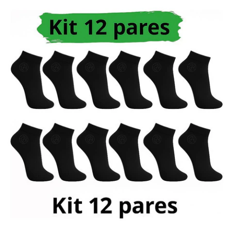 Kit 12 Pares Meia Soquete Cano Curto 40 ao 46 - Premium
