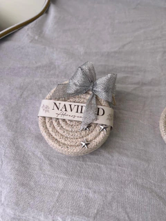 Adorno de navidad plateado x3