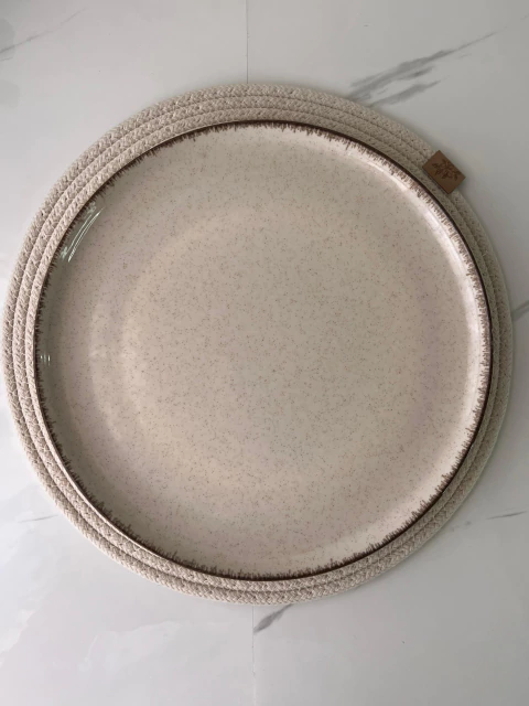 Plato playo hueso jaspeado