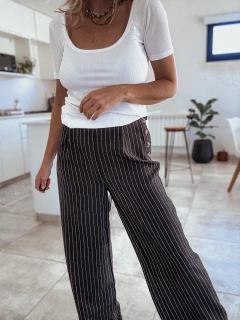 Pantalón Rayado Negro