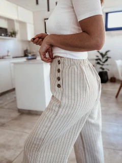 Pantalón Rayado Manteca - comprar online