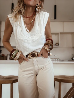Blusita Bélgica blanco - tienda online
