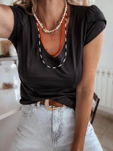 Remera básica manga cortada