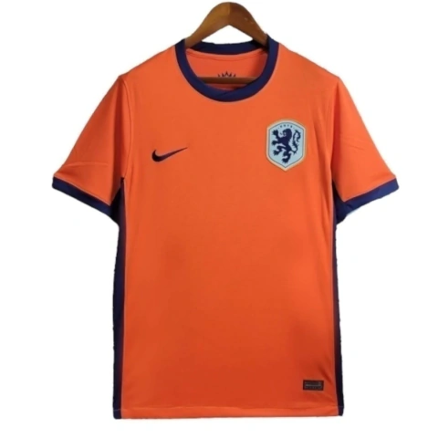 Camisa Seleção da Holanda I 24/25 - Torcedor Nike Masculina - Laranja com detalhes em azul
