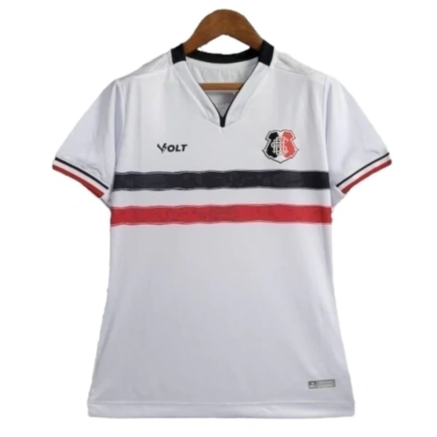 Camisa Santa Cruz II 24/25 - Torcedor Volt Feminina - Branca com detalhes em preto e vermelho