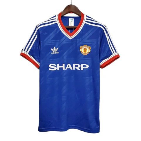 Camisa Manchester United Retrô 1986/1988 Azul - Adidas