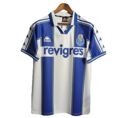 Camisa Retrô Porto I 1997/1999 - Kappa Masculina - Branca com detalhes em azul