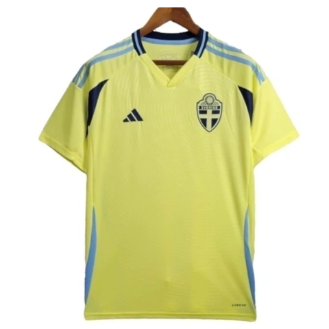 Camisa Suécia I 24/25 - Torcedor Adidas Masculina - Amarela com detalhes em azul