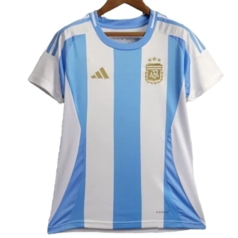 Camisa Seleção da Argentina I 24/25 - Torcedor Adidas Feminina - Branca com listras em azul