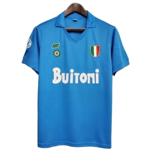 Camisa Napoli I Retrô 1987/1988 - Ennere Masculina - Azul