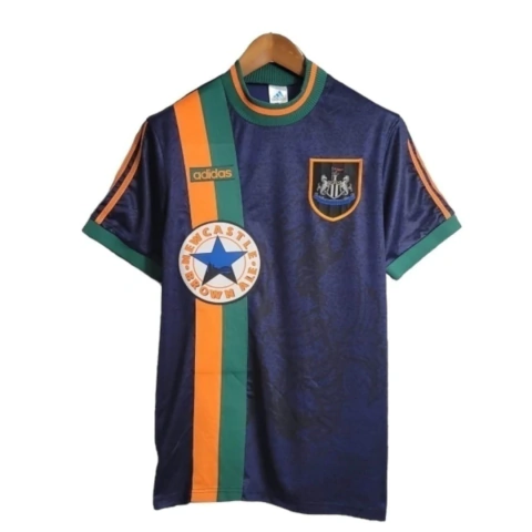 Camisa Newcastle United II Retrô 97/98- Adidas Masculina - Azul com detalhes em verde e laranja