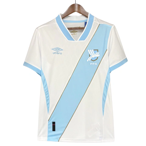 Camisa Seleção Guatemala 26/27 - Torcedor Umbro Masculina - Branca com detalhes em ciano
