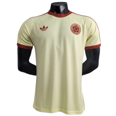 Camisa Colômbia 24/25 - Jogador Adidas Masculina - Bege com detalhes em vermelho