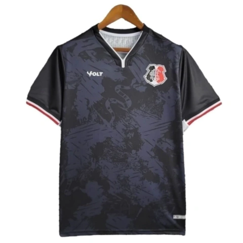 Camisa Santa Cruz II 24/25 - Torcedor Volt Masculina - Preta com detalhes em vermelho e branco