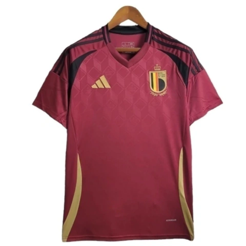 Camisa Bélgica I 24/25 - Torcedor Adidas Feminina - Vermelha com detalhes em preto e dourado