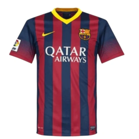 Camisa Retrô Barcelona I 2013/14 - Masculina Nike - Azul e vermelha com detalhes em amarelo