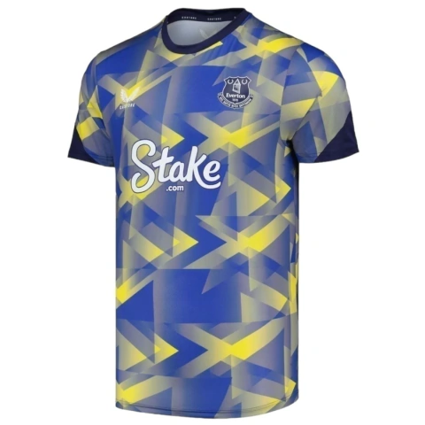 Camisa Everton Pré-jogo 24/25 - Torcedor Castore Masculina - Azul com detalhes em amarelo
