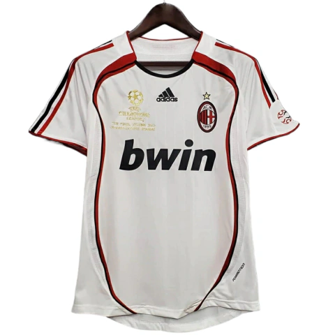 Camisa Retrô Milan 2006/2007 - Masculina Adidas - Branca com detalhes em vermelho